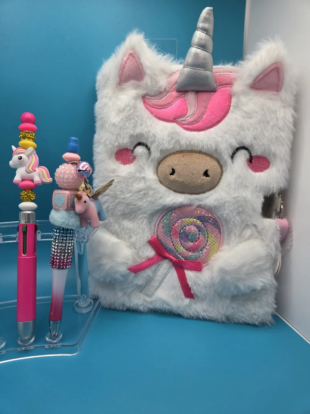 Kid's Unicorn Lantern & Accessories Set - White/Pink